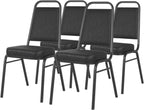 CenPro Commercial Black Stacking Chair with Padded Seat | Restaurants, Banquets, Dining Halls | 4-Pack (32Q-090)