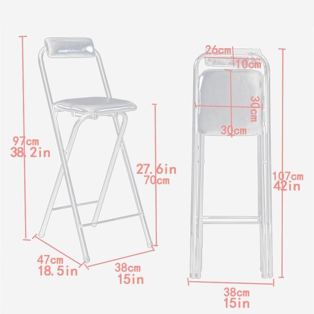 Portable Folding Chair with Backrest for Home Office Party White 100kg Capacity(28in/70cm)