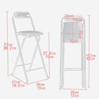 Portable Folding Chair with Backrest for Home Office Party White 100kg Capacity(28in/70cm)