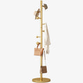 Coat Rack Freestanding Coat Tree with 8 Hooks Coat Hanger Stand,Gold | Heavy Duty Metal Coats Rack Stand for Jacket Hat Clothes Bag Stainless Steel Hall Tree Hat Racks for Entryway Bedroom Hallway