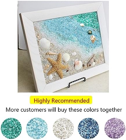 HappyFiller 1.3 Pound Broken Crushed Glass 3-7mm Fairy Garden Succulent Gravel Soil Cover Mini Stone Pieces,Vase Filler,Candle Holder Decor Mini Rock,DIY Resin Art,Paint,Craft Glitter,Pacific Blue