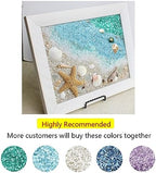HappyFiller 1.3 Pound Broken Crushed Glass 3-7mm Fairy Garden Succulent Gravel Soil Cover Mini Stone Pieces,Vase Filler,Candle Holder Decor Mini Rock,DIY Resin Art,Paint,Craft Glitter,Pacific Blue