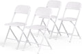 Magshion Plastic Folding Chairs 4 Pack White Foldable Dinning Chairs for Wedding Parties Event Outdoor Indoor Lightweight Chair 330lbs Capacity