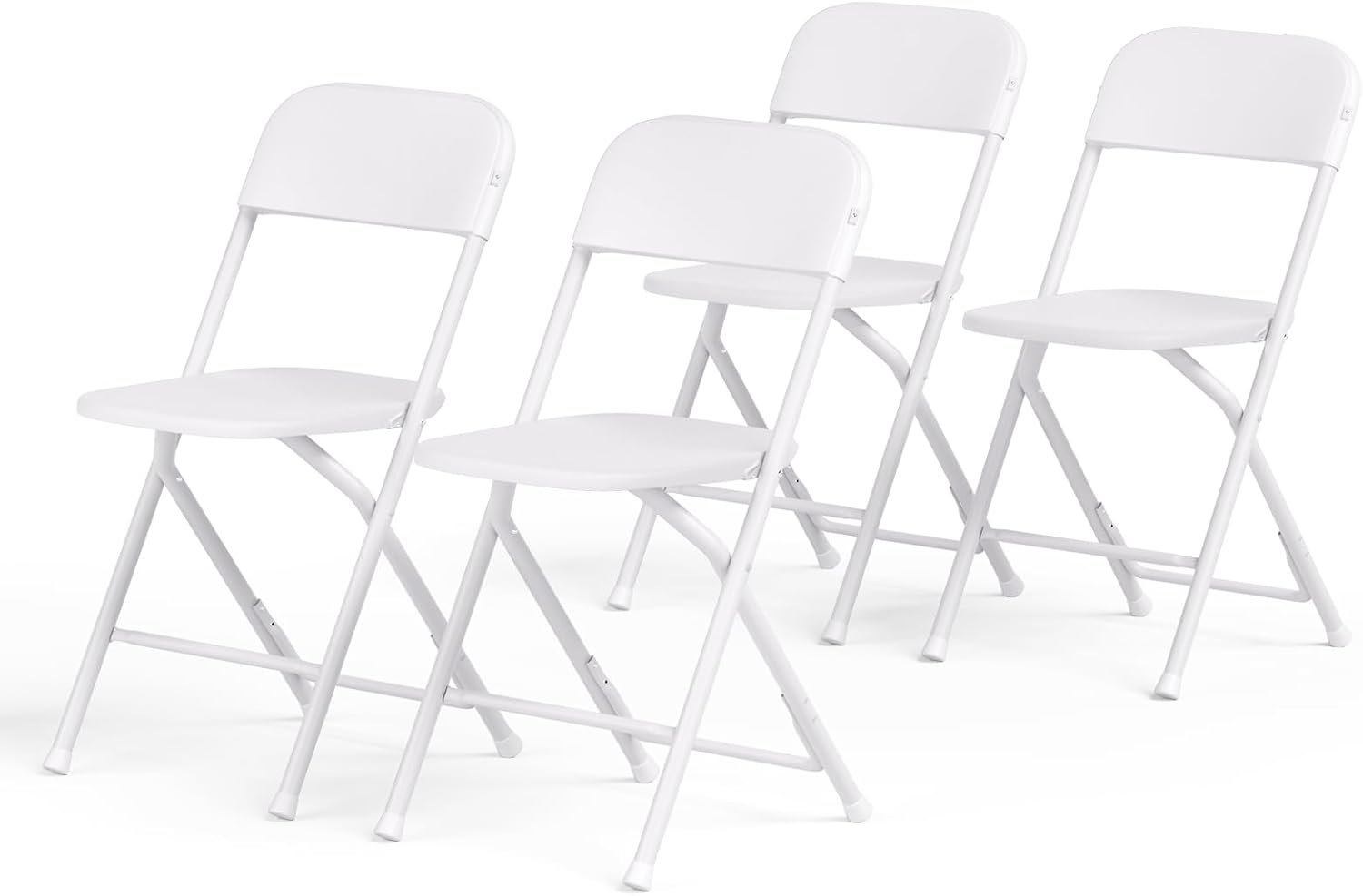 Magshion Plastic Folding Chairs 4 Pack White Foldable Dinning Chairs for Wedding Parties Event Outdoor Indoor Lightweight Chair 330lbs Capacity