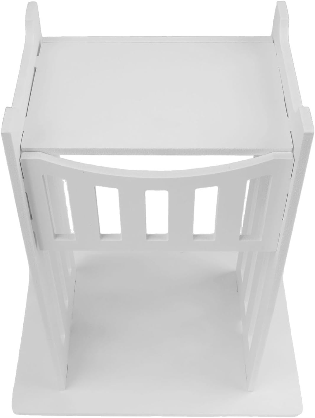 PVC Side Table, White,2-Tier Narrow End Table For Display Shelf, Compact Nightstand For Bedroom Living Room Bathroom, Easy Assembly(Single level)