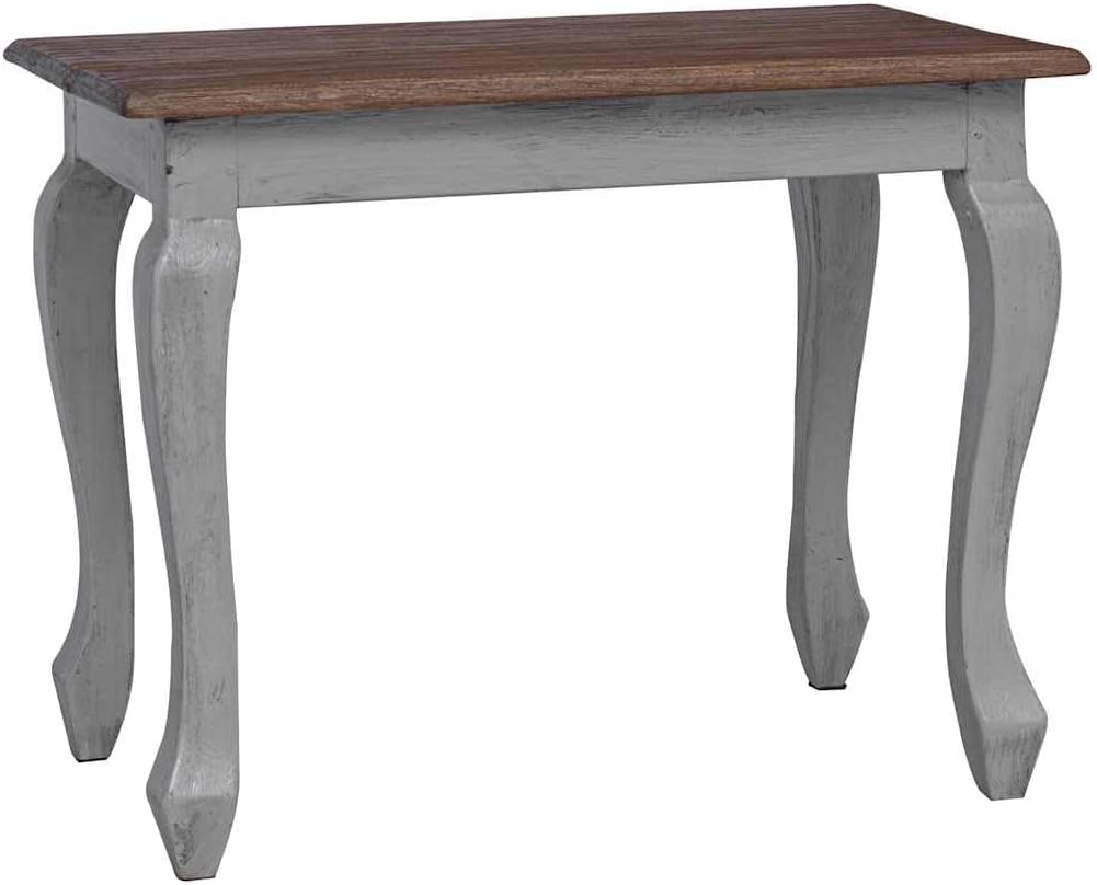 4-Piece Solid Mahogany Wood Nesting Table Set in Brown and White with Stands for Living Room, Vintage Style Stackable Side Tables for Space Saving Design