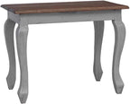 4-Piece Solid Mahogany Wood Nesting Table Set in Brown and White with Stands for Living Room, Vintage Style Stackable Side Tables for Space Saving Design