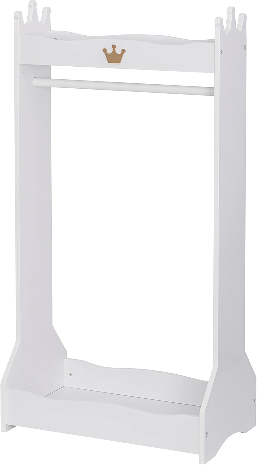 UTEX Kids Dress Up Storage, Kids' Costume Organizer Center, Open Hanging Armoire Closet, Kids Armoire with Rack for Toddler 3 Age+, White