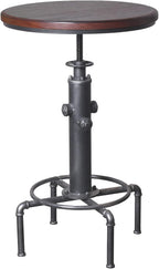Topower Industrial Bar Table 31.5-41.3" Adjustable Pub Table Kitchen Dining Coffee Bistro Table