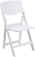 2 Pack White Plastic Folding Chair, Indoor Outdoor Portable Seat with for Events Office Wedding Party Picnic Kitchen Dining(Color2)