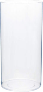 Royal Imports Flower Vase Acrylic Cylinder - Decorative Centerpiece for Home or Wedding - Non Breakable Plastic, 5"X10" Tall Round - Clear