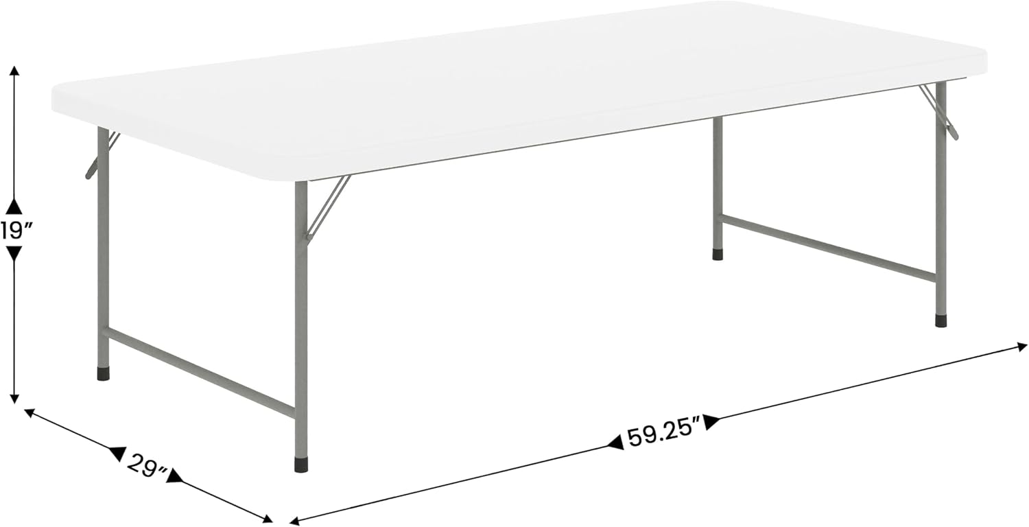 BizChair 4.93-Foot Kid's Granite White Plastic Folding Table