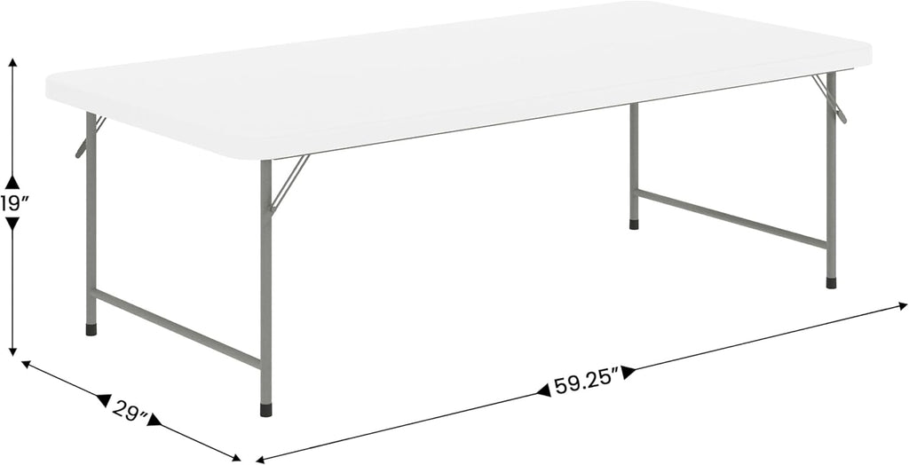 EMMA + OLIVER 4.93' Kids Folding Activity Table for Classrooms and Home, Heavy-Duty Rectangular Plastic Classroom Table for Kids, White