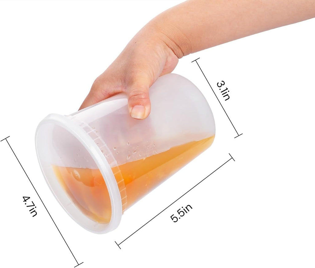 EDI [32 OZ, 40 Sets Plastic Deli Food Storage Containers with Airtight Lids | Microwave-, Freezer-, Dishwasher-Safe | BPA Free | Heavy-Duty | Meal Prep | Leakproof | Recyclable (Pack of 2)