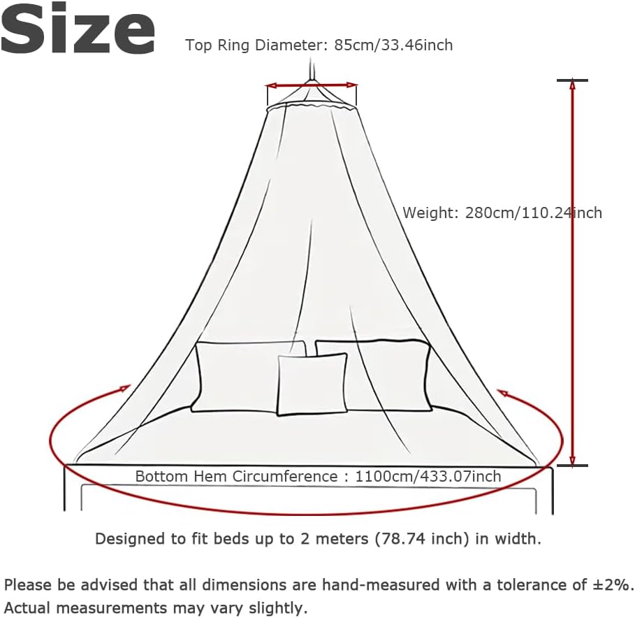 Bed Canopy Mosquito Net for Bed, White Mesh Canopy Dome Mosquito Netting Bed Tent Curtains for Girls Room Decor, Mosquitero para Cama, Pabellones para Camas De Adultos（White）