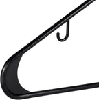ZenStyle 100 Pack Standard Size White Plastic Hangers for Clothes Lightweight Space Saving Tubular Clothing Hangers (Black)