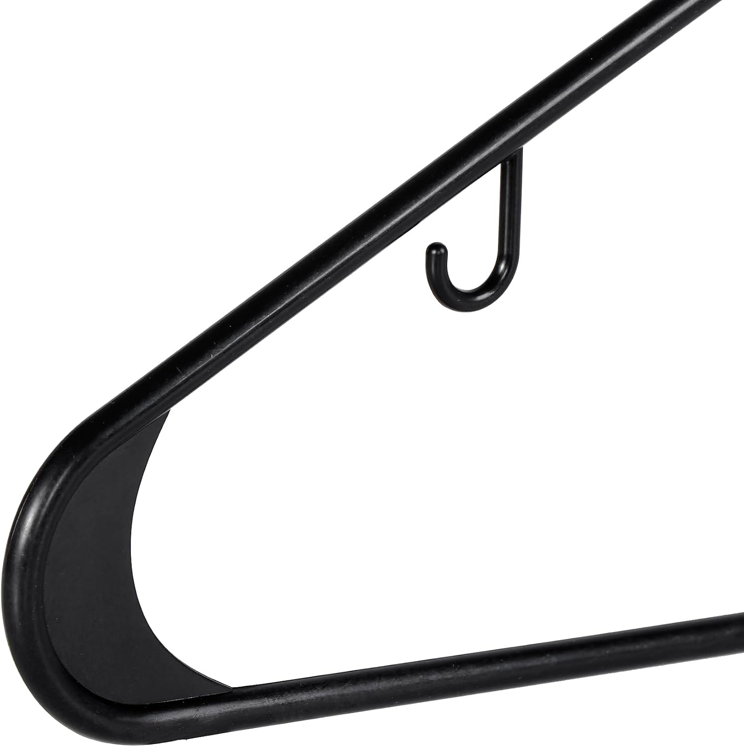 ZenStyle 100 Pack Standard Size White Plastic Hangers for Clothes Lightweight Space Saving Tubular Clothing Hangers (Black)