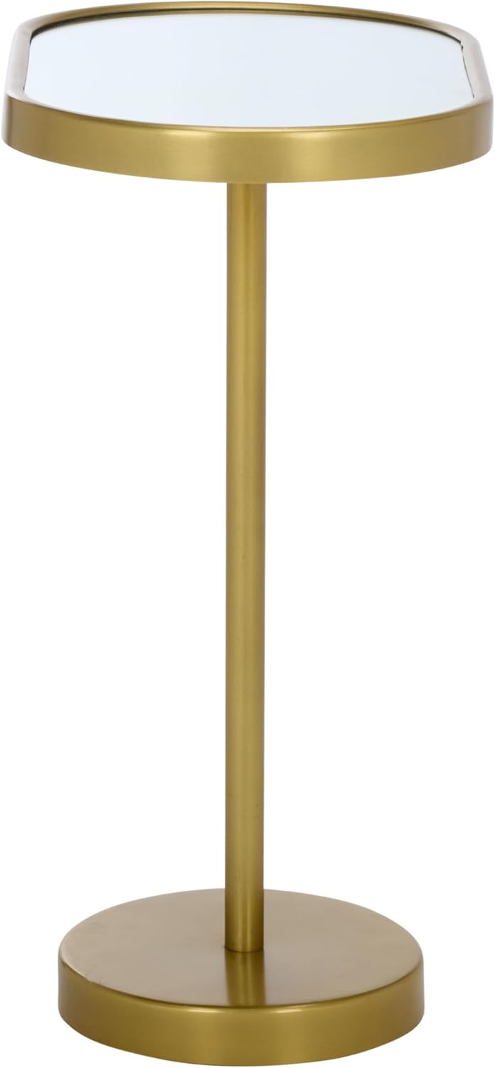 SAFAVIEH Home Collection - Ikaky Side Table, Gold Metal Base & Oval Mirrored Top (ACC5511A)