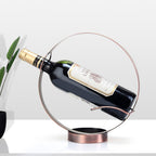 Metal Single Tabletop Wine Rack – Freestanding Countertop Decorative Wine Bottle Holder, Unique Wine Gifts and Accessories for Wine Lovers (Oil Rubbed Bronze)