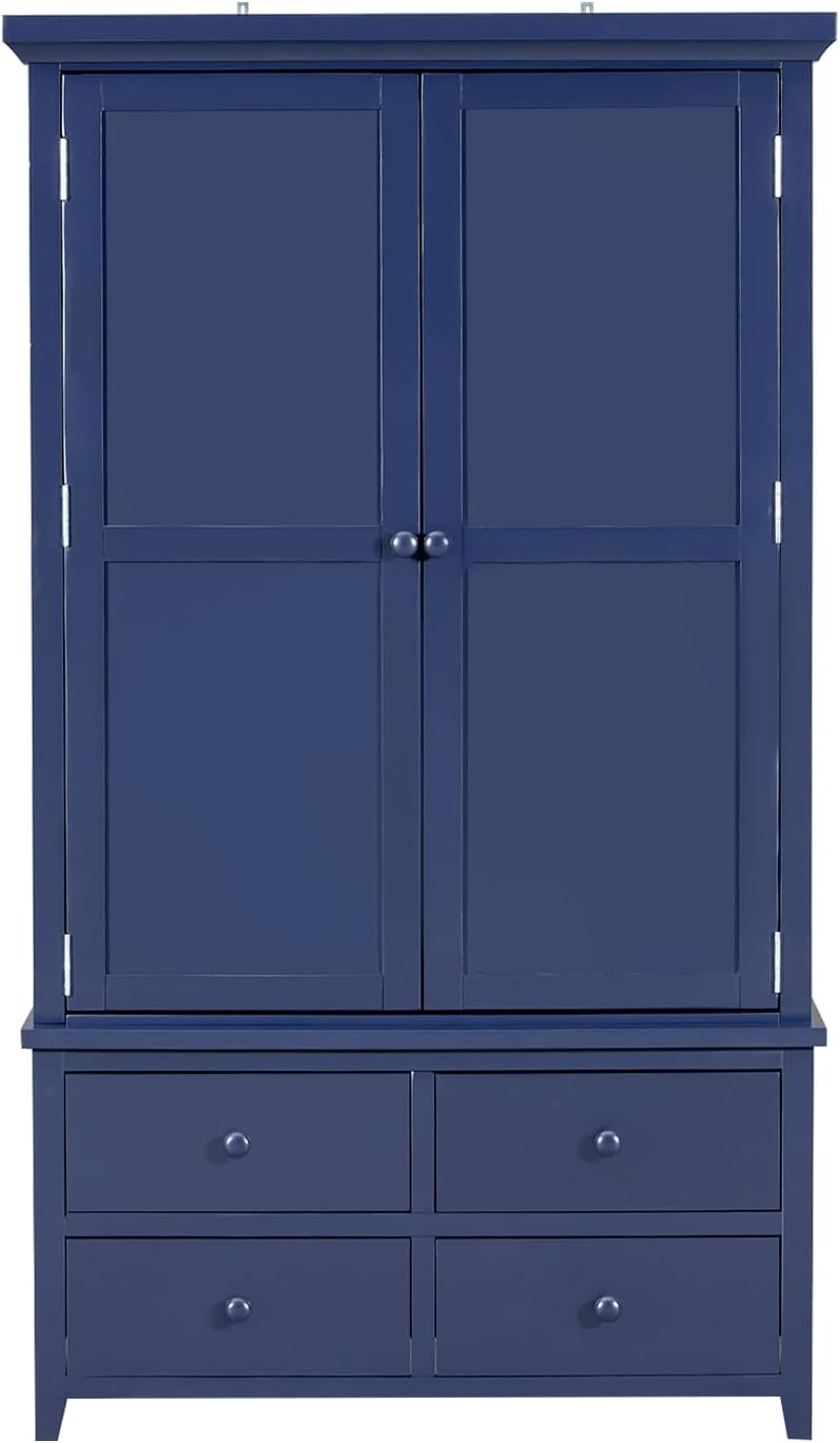 SOFTSEA 71” Kitchen Pantry with with 7 Drawers, 3 Adjustable Shelves, 8 Door Rack, Wood Storage Cupboard for Kitchen, Living Room, Blue