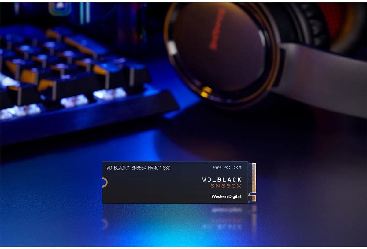 WD_BLACK SN850X 4TB NVMe SSD - M.2 2280, Up to 7,300 MB/s Read speeds, Up to 6,300 MB/s write speeds, Gaming Expansion, High Performance Internal Solid State Drive - WDS400T2X0E