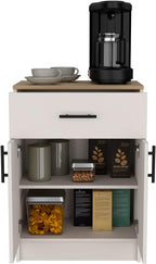 Netal Pantry Cabinet - Extra Kitchen Storage in Ivory and Natural Oak