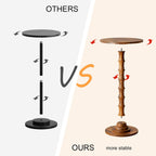 Leomonio Round Side Table, Modern Drink Table for Small Spaces, Small End Table with Solid Wood Leg for Living Room, Bedroom, Corners, and Office (Rustic Brown)