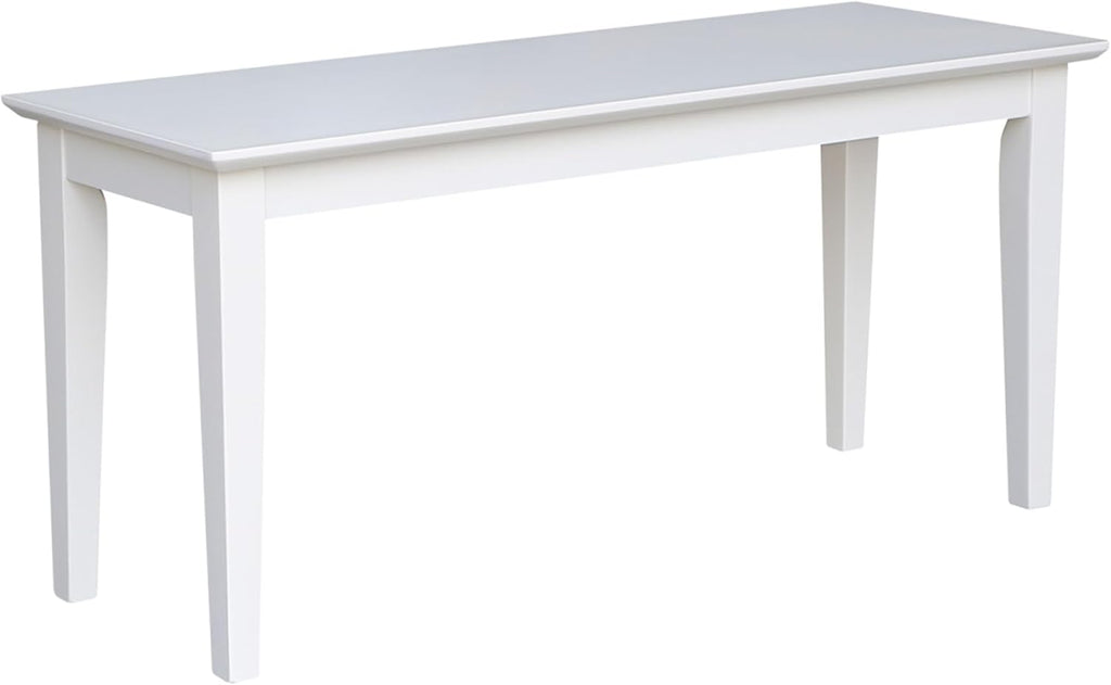 International Concepts Shaker Styled Solid Wood Bench in White