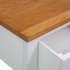 Rustic Small Console Table with Drawers 32.7x11.8x28.7 Inch Solid Oak Wood Entryway Table, Modern Country Style with Shelf and Metal Knobs for Living Room Hallway
