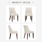 COLAMY Upholstered Dining Chairs Set of 2, Mid Century Modern Kitchen Chairs with Back, Farmhouse Fabric Side Dining Room Chairs with Wood Legs for Dining Room Restaurant, Beige