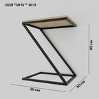 Z-Shaped Slide Under Sofa Side Table-Slide Under Couch Snack Table, Multi-Functional Laptop Side Table