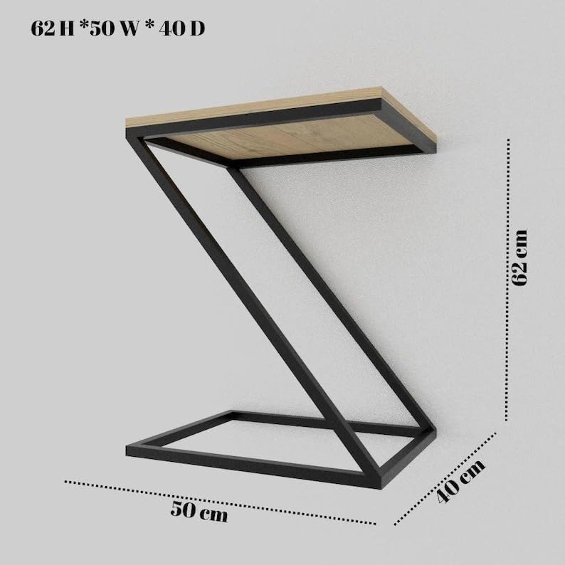 Z-Shaped Slide Under Sofa Side Table-Slide Under Couch Snack Table, Multi-Functional Laptop Side Table