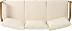 Merax 76.5" Outdoor Acacia Wood Frame 3 Seater Sofa with Cushions for Patio,Garden