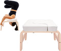 Headstand Bench, Yoga Headstand Bench for Beginners, Feet Up Trainer Inversion Bench with Comfort Cushion, Yoga Chair Shoulder Stand Handstand Tool, Solid Wood Base, 440 lbs Capacity