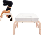 Headstand Bench, Yoga Headstand Bench for Beginners, Feet Up Trainer Inversion Bench with Comfort Cushion, Yoga Chair Shoulder Stand Handstand Tool, Solid Wood Base, 440 lbs Capacity