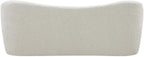 Meridian Furniture 119Cream Flair Collection Modern | Contemporary Boucle Fabric Upholstered Bench with Curved Back Design, Cream, 62" W x 23" D x 24" H