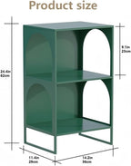Metal Storage Rack 3-Tier Display Stand Side Table End Table Bookshelf Storage Shelf for Living Room Space Saver(Blue)