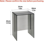 Modern Transparent ABS Side Table, Creative Night Stand for Small Spaces, Simple Plastic Stool, Multifunctional End Table for Living Room, Bedroom, Bathroom(Gray)