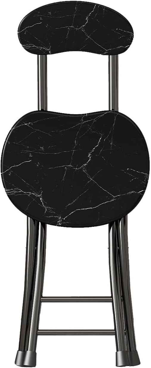 1 Pack Guest Chairs Foldable Metal Folding Stools 76cm - Stackable Simple and Stylish Hard Seats Commercial Event Seat,for Indoor Outdoor(Stone Black)