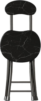 1 Pack Guest Chairs Foldable Metal Folding Stools 76cm - Stackable Simple and Stylish Hard Seats Commercial Event Seat,for Indoor Outdoor(Stone Black)