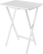 Winsome Alex Set of 4 Foldable Snack Tables with Storage Rack, Easy to Store Portable Fold Up Table Set for Kitchen, Living Room TV Dining, Crafts, Puzzles, Work from Home