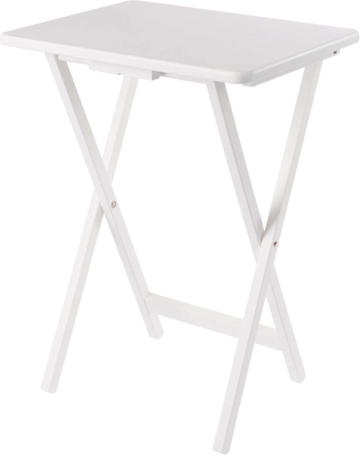 Winsome Alex Set of 4 Foldable Snack Tables with Storage Rack, Easy to Store Portable Fold Up Table Set for Kitchen, Living Room TV Dining, Crafts, Puzzles, Work from Home
