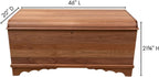 Rustic Red Door Co. Cedar Hope Chest with Waterfall Top, Amish Made Wooden Storage Trunk Box for Bedroom, Blanket, Clothes, Anti-Slam Hinges and Lock, 46", Walnut Wood, Natural Stain