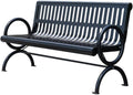 Patio Benches for Outdoors Outdoor Iron Park Chair Double Black Metal Bench Backrest Community Square Welded Seat Garden Benches for Outdoors