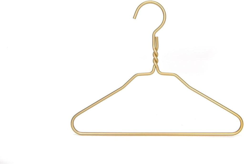 Beautiful Gold Aluminum Metal Suit Hangers Heavy Duty Coat Hangers (12" Kids/Toddlers Size - 100 Pack)