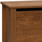 Pemberly Row Farmhouse Engineered Wood Storage Chest, Oiled Oak Finish, 35.25"W x 15.5"D x 18.88"H, Large Hidden Storage Area, Safety Lid Stay, Ventilated Design, Versatile Blanket Chest for Any Room