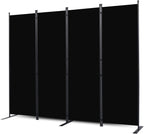 CHOSENM Room Divider, 4 Panel Folding Privacy Screens with Wider Feet, 6 Ft Portable Room Partition for Room Separator, Room Divider Panel 88" W X 71" H, Partition Room Dividers Freestanding，Black