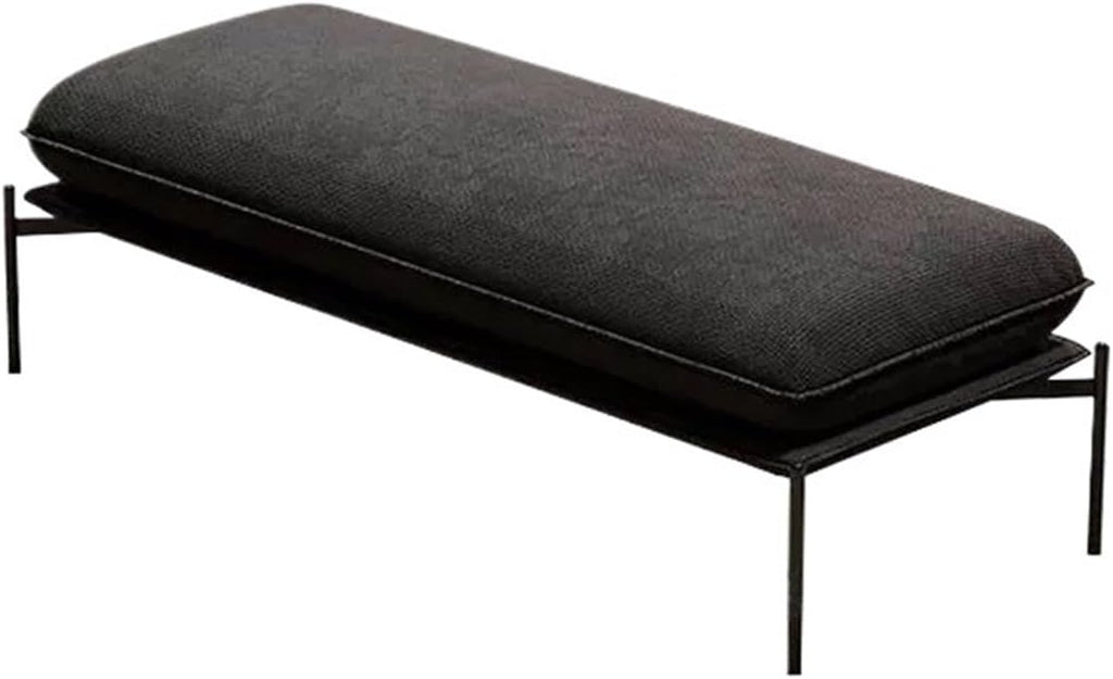 Modern Stainless Steel Bed end Stool Bedroom Resting Clothing Store Fabric Shoe Changing Entryway(Medium)