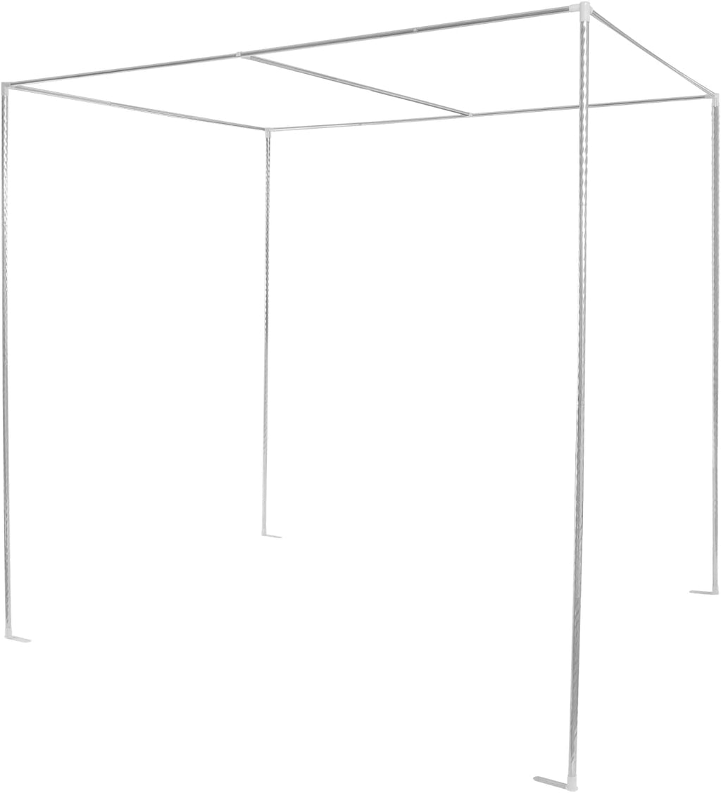 Canopy Bed Frame, Bed Canopy Frame Poles Corner Bracket, Post 4 Corner Bed Poles Netting Bracket Stainless Steel Silver Post with Accessories (Queen)
