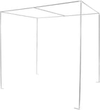 Canopy Bed Frame, Bed Canopy Frame Poles Corner Bracket, Post 4 Corner Bed Poles Netting Bracket Stainless Steel Silver Post with Accessories (Queen)